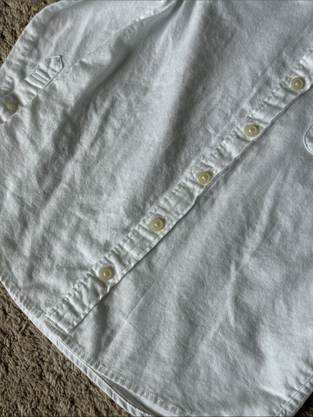 abercrombie kids White Button-Front Collared Shirt size 7/8 - Picture 9 of 10